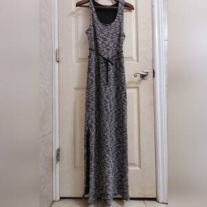 Sanctuary Black & White Printed Maxi Dress with Tie Waist